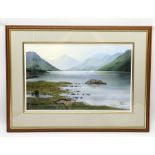Jim Ridout (b.1946) "Silver Sunshine, Wastwater" watercolour on paper, signed lower right and titled