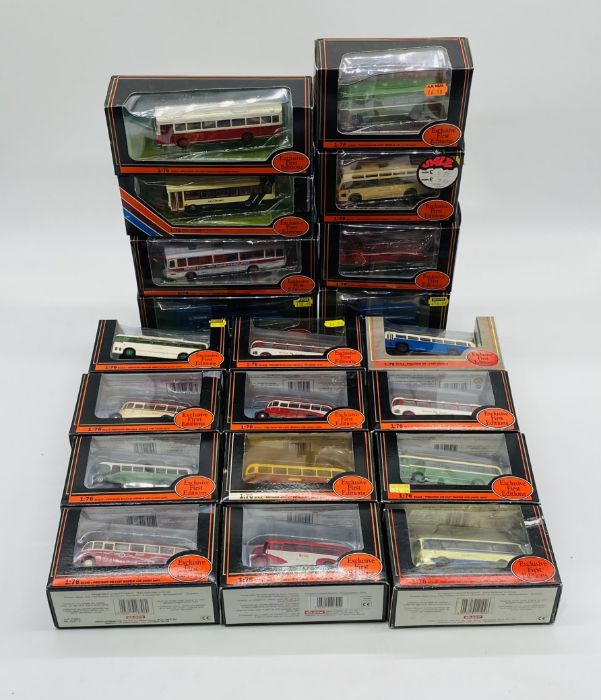 A collection of twenty boxed Gilbow Exclusive First Editions die-cast models buses including