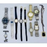 A collection of vintage watches including a "Jenny 25 jewel automatic Incabloc"