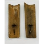 A pair of wall hanging candle sconces formed of French tiles - Overall height 46cm