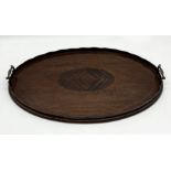 A vintage wooden tray