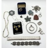 A collection of 925 silver and SCM jewellery