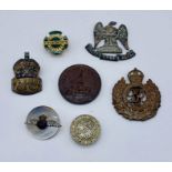 A collection of military badges, medallion etc. including a Scottish 2nd Dragoons (Royal Scots