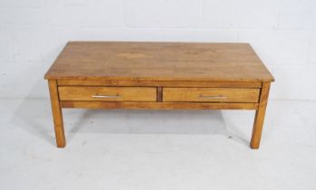 A modern coffee table with two drawers - length 105cm, depth 51cm, height 40cm