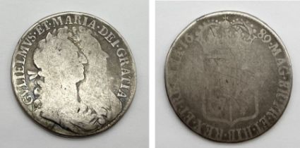 A William and Mary half crown dated 1689