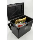 A Keenets fishing box containing a quantity of fishing equipment, lures, line etc.