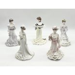 A collection of five Coalport "Golden Age" limited edition figures comprising of Alexandria at the