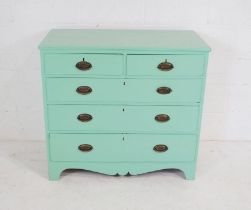 An oak Georgian painted chest of five drawers 99cm x 51cm, height 90cm