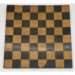An antique wooden chessboard 51cm x 50cm