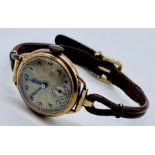 A Victorian 9ct rose gold wristwatch