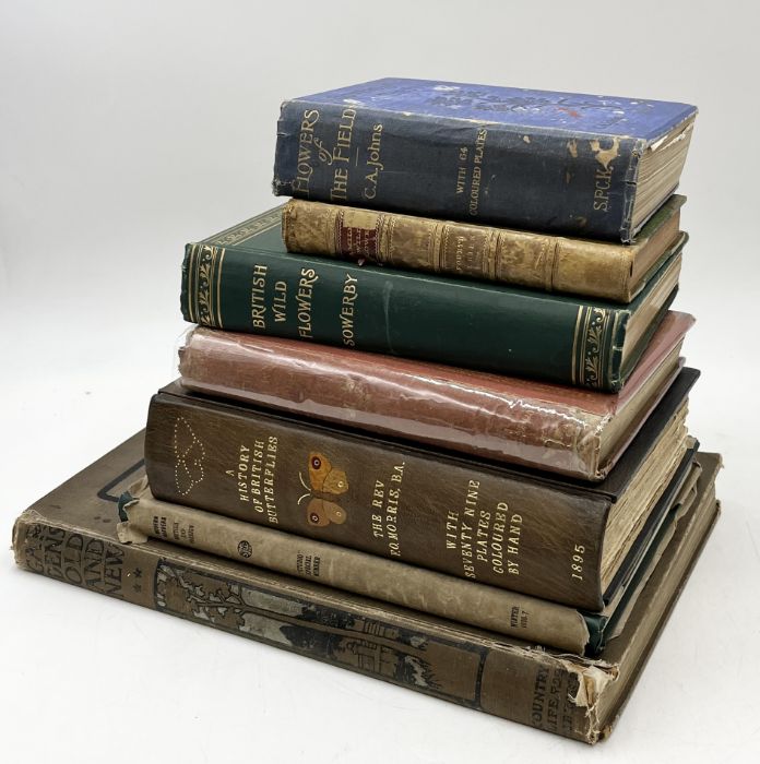 A collection of books on natural history including: British Wild Flowers by J.E. Sowerby pub.