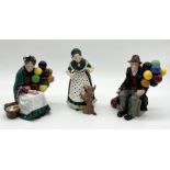Three Royal Doulton Figures, The Balloon Man (HN 1954), Old Mother Hubbard (HN 2314) and The Old