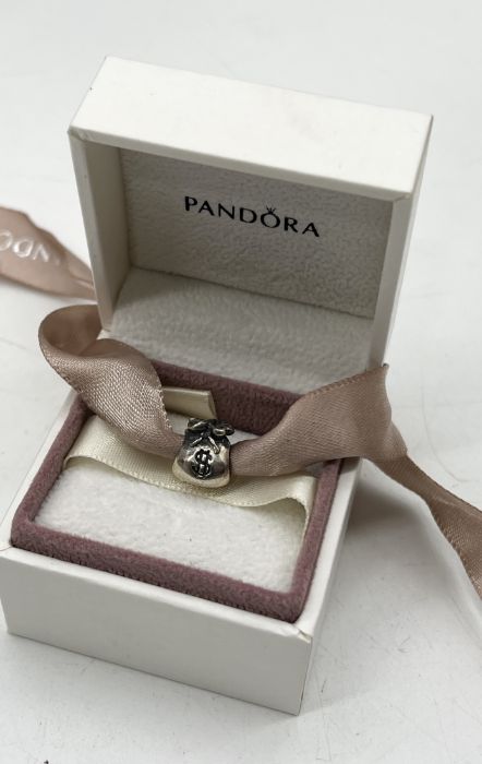 Four Links of London boxed charms, a boxed Pandora charm and a silver heart shaped pendant - Image 2 of 3