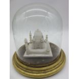 A 19th century Grand Tour type alabaster model of the Taj Mahal Typically modelled under glass dome-