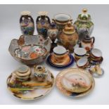 An assortment of Oriental china including Noritake. Some A/F