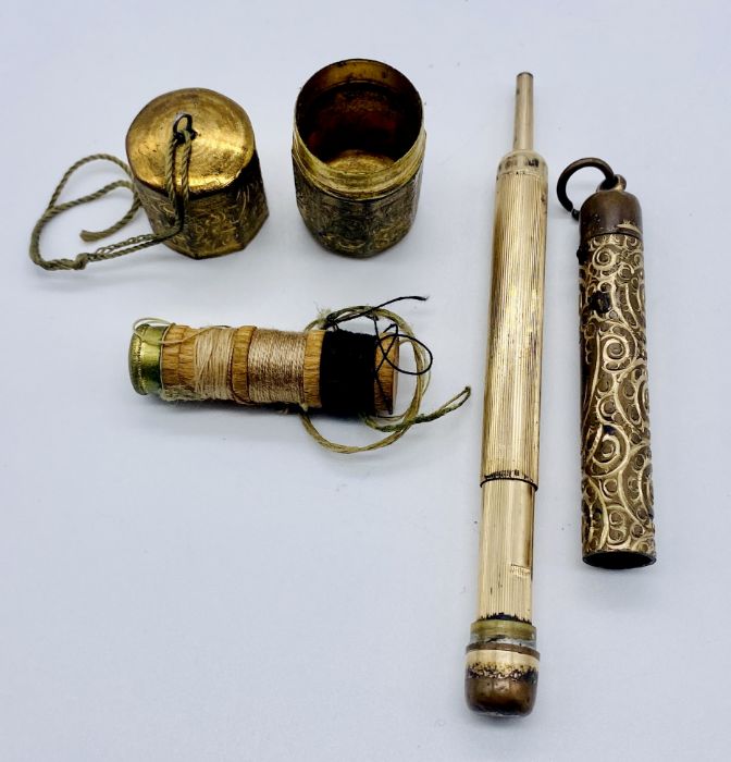 A hallmarked silver trowel shaped bookmark along with a propelling pencil, rolled gold cufflinks - Image 2 of 2