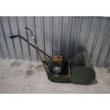 A Ransomes 18" Marquis cylinder petrol garden lawn mower, with grass box