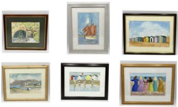 A collection of six watercolours by artist John Harris, all signed and dated to lower right