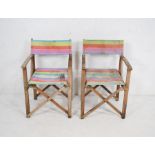 A pair of Next weathered folding directors style chairs