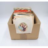 A quantity of 7" vinyl records, including T. Rex, The Rolling Stones, The Beatles, The Everly