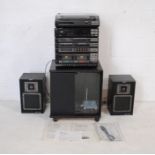 A Sony XO-750W compact hifi system and cabinet, consisting of a PS-LX35P turntable, CDP-35 CD