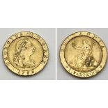 George III (1760-1820) Pre-1816 issue gilt pattern farthing dated 1798, SOHO raised on three dots