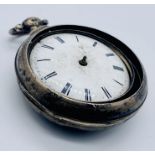 A hallmarked silver pocket watch, the fusee movement signed Usherwood, Ticehurst, number 899, in ill