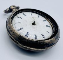 A hallmarked silver pocket watch, the fusee movement signed Usherwood, Ticehurst, number 899, in ill