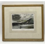 A coloured print of Lyme Regis by J.M.W. Turner R.A and engraved by W.B. Cooke - overall size 42cm x