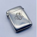 A small hallmarked silver vesta case