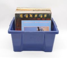 A quantity of various 12" vinyl records, including Dire Straits, Kansas, Genesis, The Psychedelic