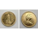 A 1967 Elizabeth II Bahama Islands twenty dollar gold coin - weight 8g