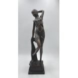 A large bronze of an Art Deco style dancer after D H Chiparus. Approx.height 56cm