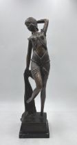 A large bronze of an Art Deco style dancer after D H Chiparus. Approx.height 56cm