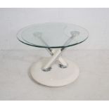 An Italian Naos ABRA contemporary swivel glass coffee table - height 51cm