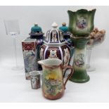 An assortment of ceramics and glass.