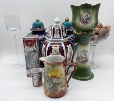 An assortment of ceramics and glass.