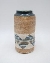 A Troika studio pottery cylindrical vase - height 20cm