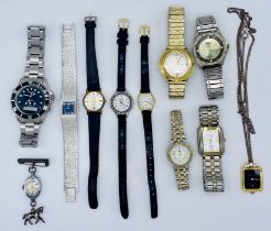 A collection of vintage watches including a "Jenny 25 jewel automatic Incabloc"