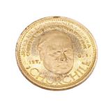 A "Chiefs in the Second War" gold coin of Venezuela with image of Winston Churchill - weight 1.6g