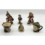 A collection of ceramics including Goebel figures, Beswick Samuel Whiskers, Royal Doulton