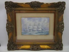 A watercolour of "Thistlebank" a four masted Barque, signed William Earp (1867-1927), 38cm x 51cm