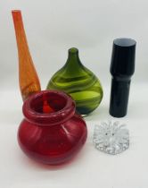 A collection of art glass including Bel Mondo tealight etc.