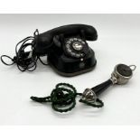An RTT 56 vintage rotary telephone along with a GEC portable telephone handset