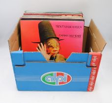 A quantity of 12" vinyl records, including Captain Beefheart, Grateful Dead, Yes, Emerson Lake and