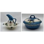 A "The Foley, Faience" vintage jug and bowl set including soap dish (diameter 15cm)