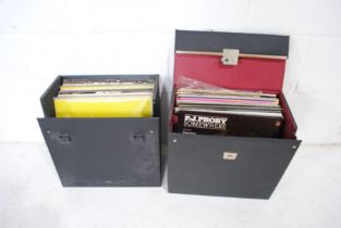 A quantity of 12" vinyl records, including Alice Cooper, Supertramp, Miles Davis, Jan Garbarek