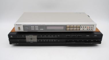 A vintage Bang & Olufsen Beomaster 1700 tuner, along with a Technics ST-S505L Quartz synthesizer