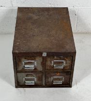 A set of industrial filing drawers. 36cm x 30cm, depth 52cm