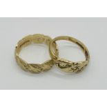 Two 9ct gold rings, total weight 4.3g